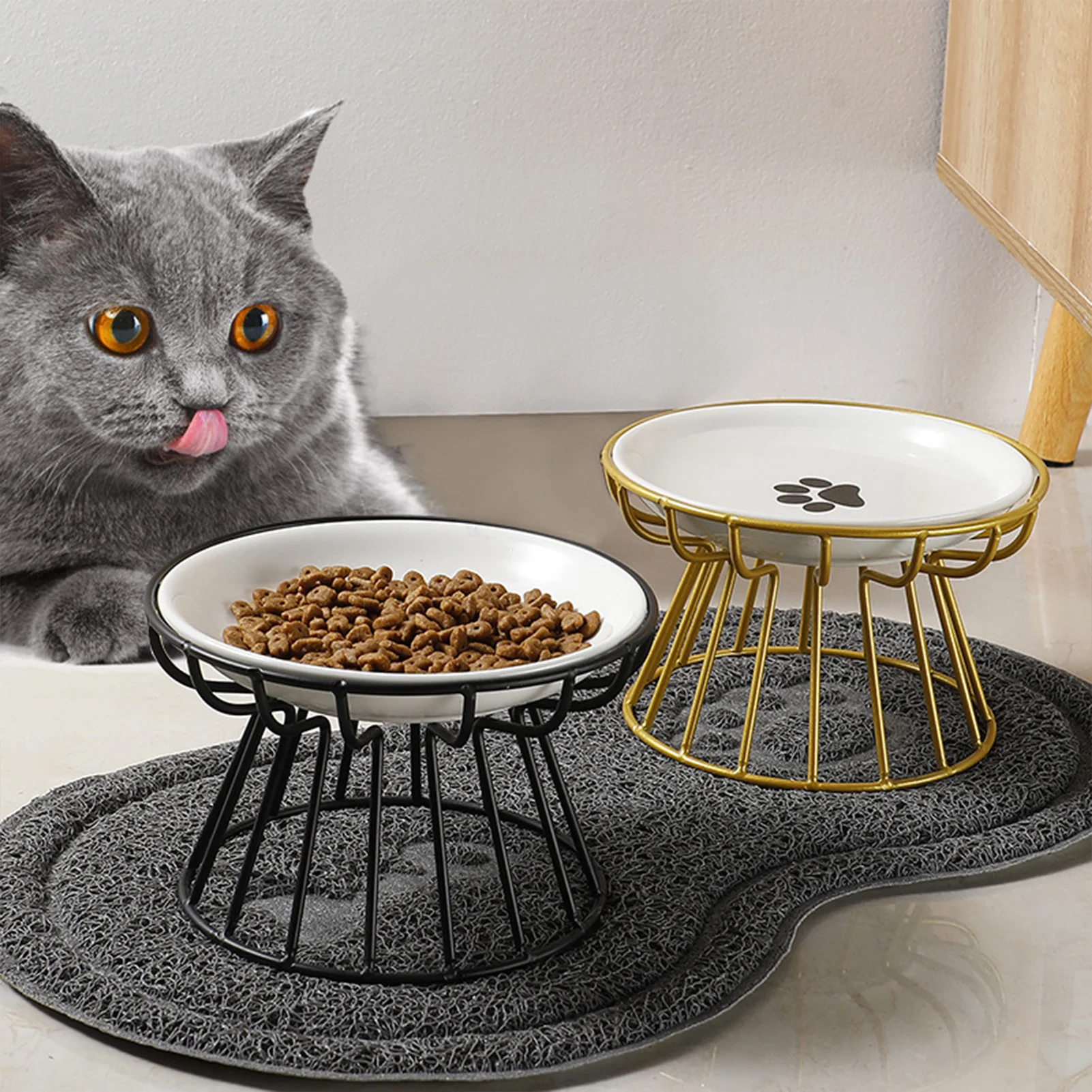 Tigela de Cerâmica Elevada para Cães e Gatos Antiderrapante - Imagem 2