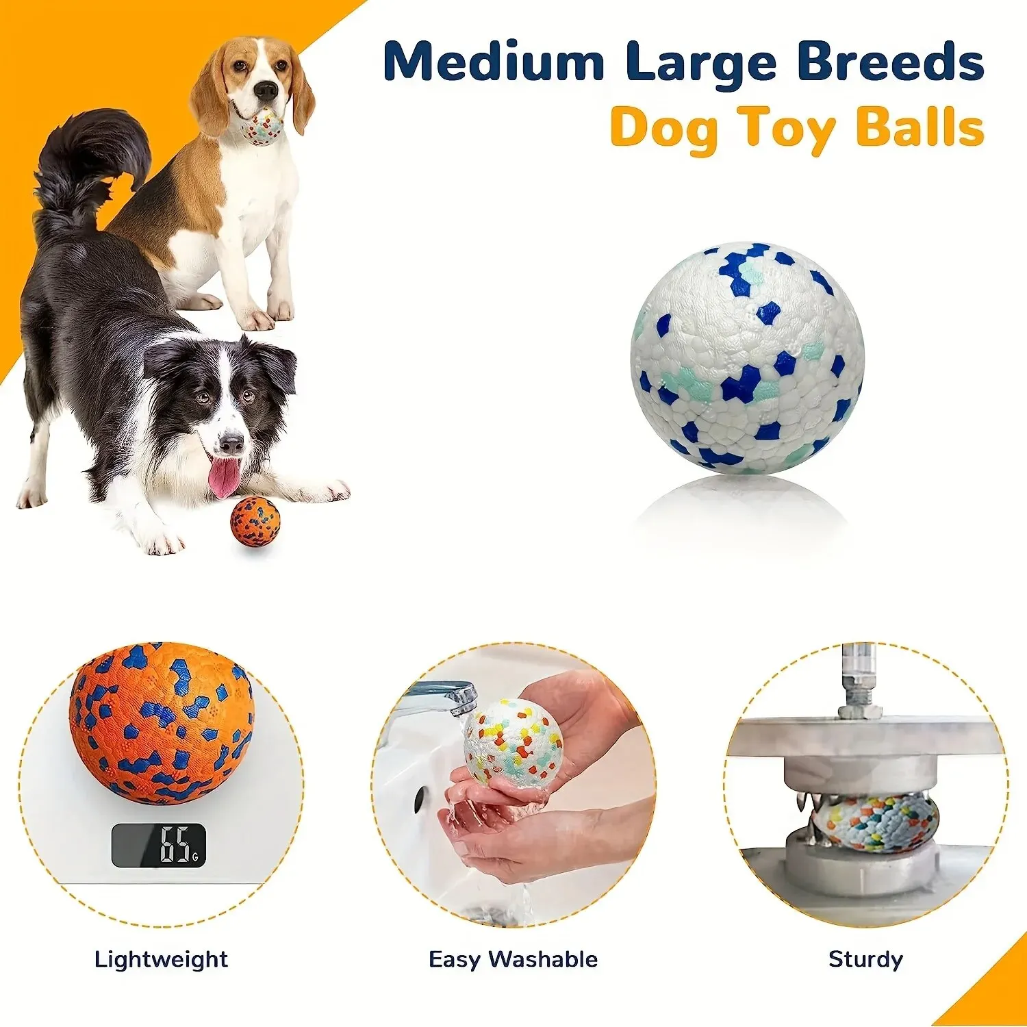 Brinquedo Bola para Cães de TPU de 6,3 cm para Moer Dentes - Imagem 3