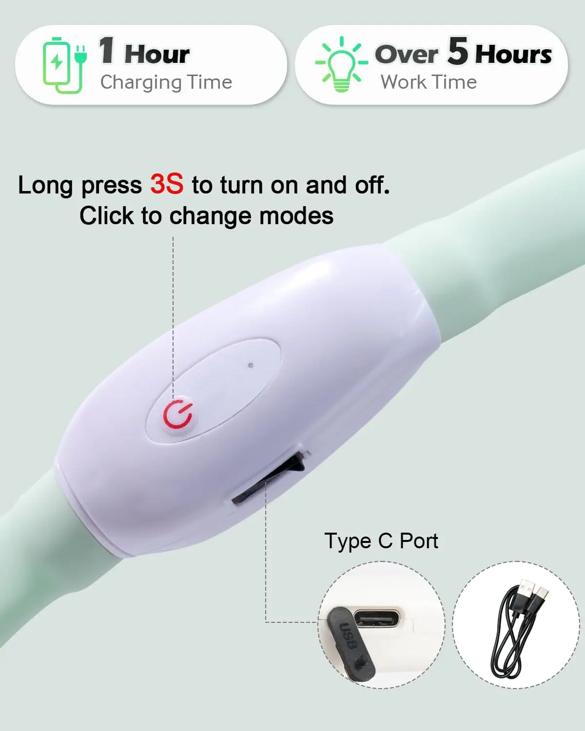 Coleira Recarregável USB para Cães com 9 Modos de Piscamento - Imagem 2