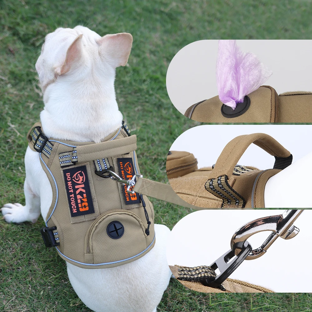 Coleira Peitoral para Cães Pequenos e Médios com Bolsa para Cocô - Imagem 6
