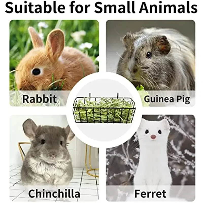 Alimentador de Feno para Coelhos e Porquinhos-da-Índia de Metal - Imagem 3
