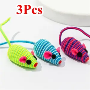 kit 3 brinquedos para gatos rato de corda
