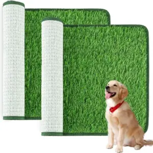 almofada sanitária para cães de grama artificial