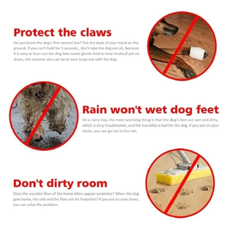 Botas Impermeáveis para Cães e Gatos Pequenos Antiderrapantes 4 Unidades - Imagem 3