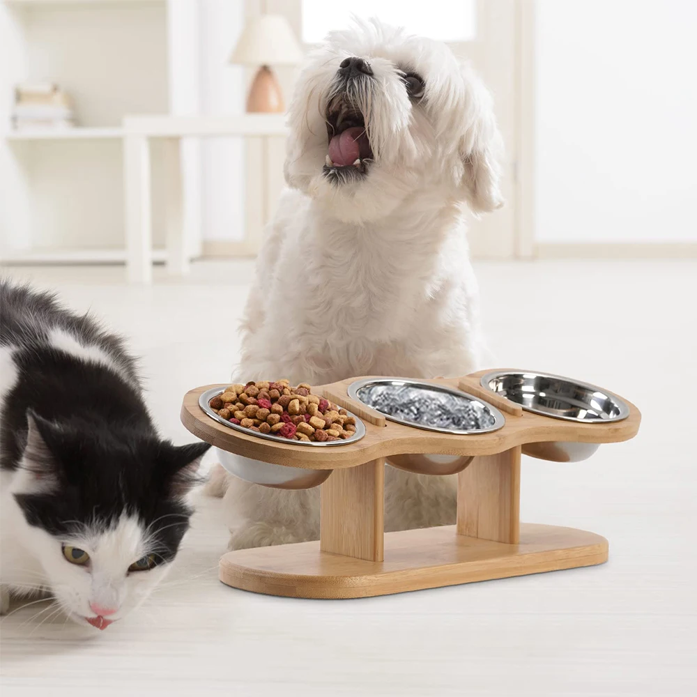 Comedouro Elevado para Gatos com 3 Tigelas Inclinadas 15° - Imagem 6
