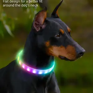 coleira LED para cães USB recarregável