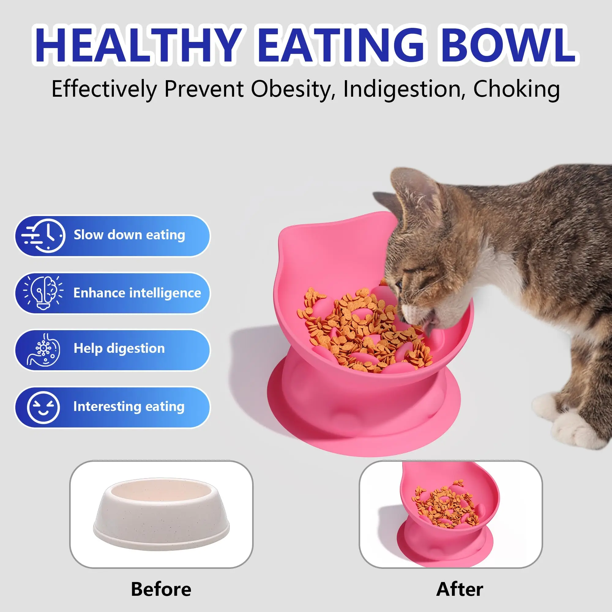 Tigela de Alimentação Lenta para Gatos de Silicone Elevada - Image 5