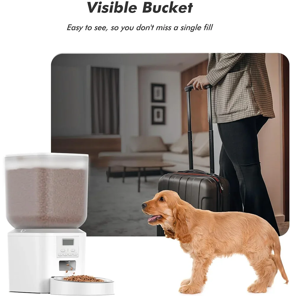 Furpipi Alimentador Automático para Cães e Gatos 4L/8L com Controle de Chave - Imagem 3
