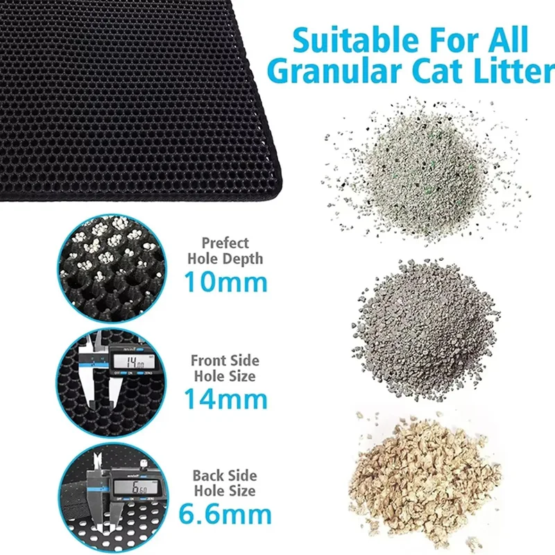 Tapete para Areia de Gato de 2 Camadas com Base Impermeável - Imagem 5