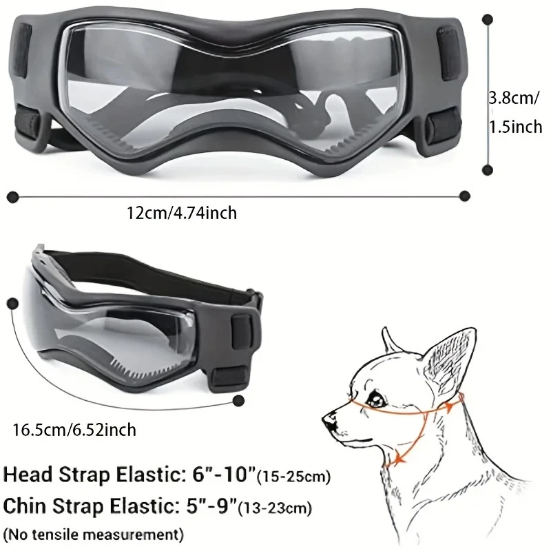 Óculos de Proteção UV para Cães Pequenos e Médios com Lente Curva - Imagem 2