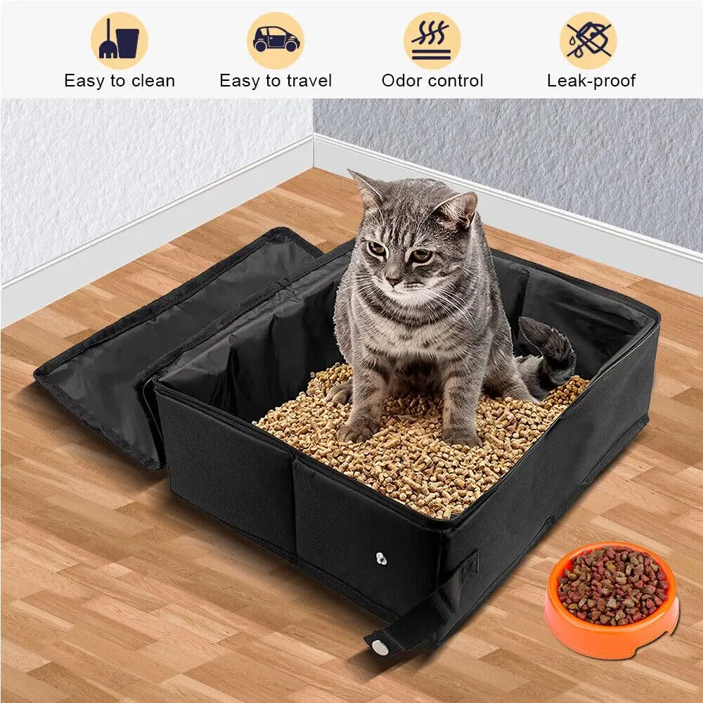 Caixa de Areia Portátil para Gatos Dobrável 40x30x15 cm Impermeável - Imagem 4