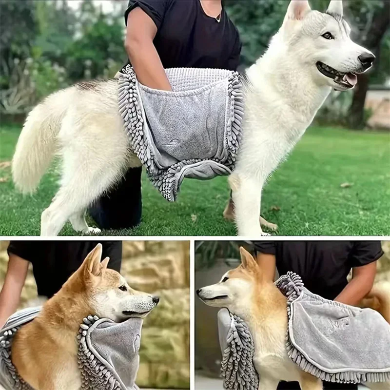 Toalha Super Absorvente para Cães e Gatos de Secagem Rápida - Imagem 6