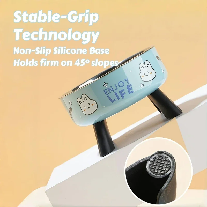 Tigela Elevada para Cães e Gatos Pequenos de Aço Inoxidável com Base Antiderrapante - Image 3