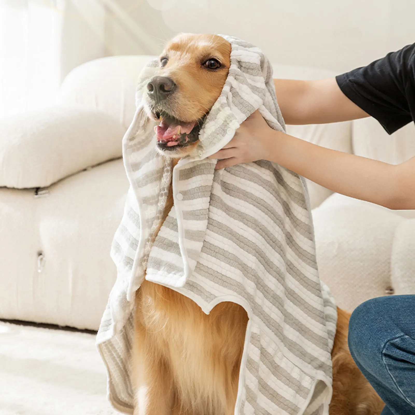 Roupão para Cães de Banho Absorvente de Secagem Rápida - Imagem 3