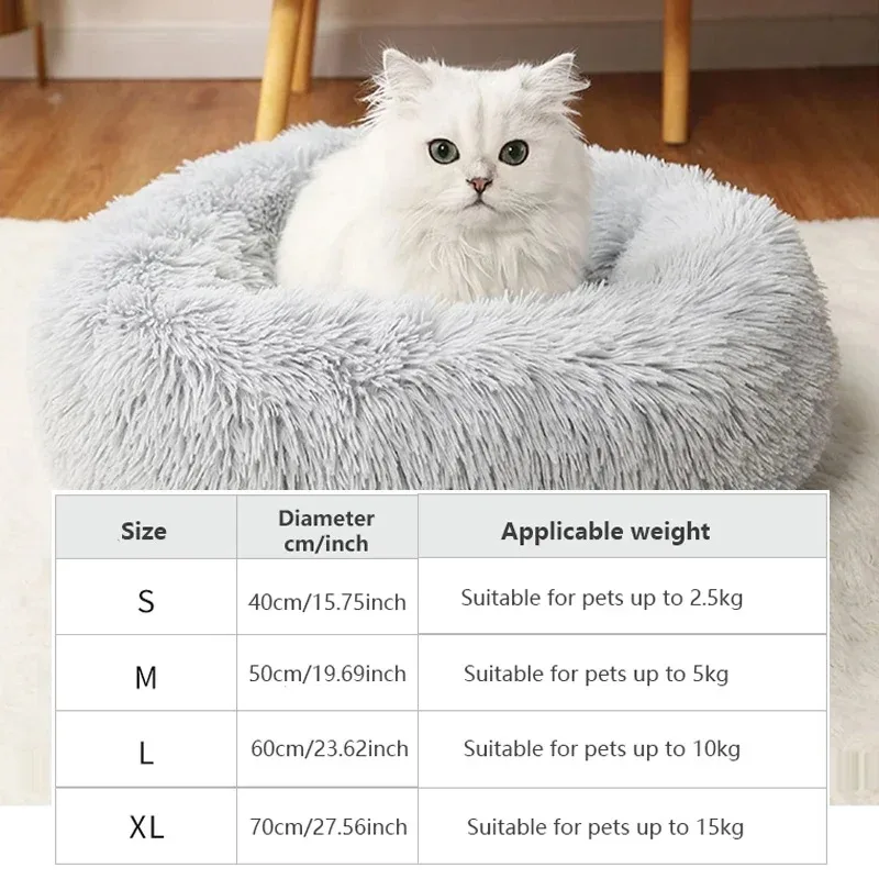 Cama Ninho Redonda para Cães e Gatos de Pelúcia Lavável - Image 6
