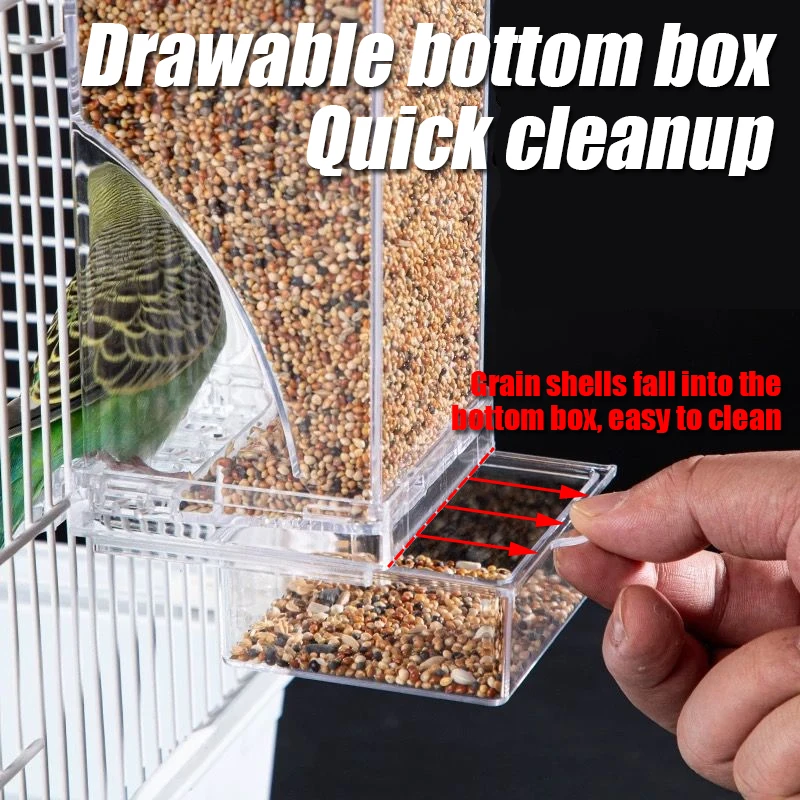 Alimentador Automático para Papagaios Anti-Dispersão Transparente - Imagem 5