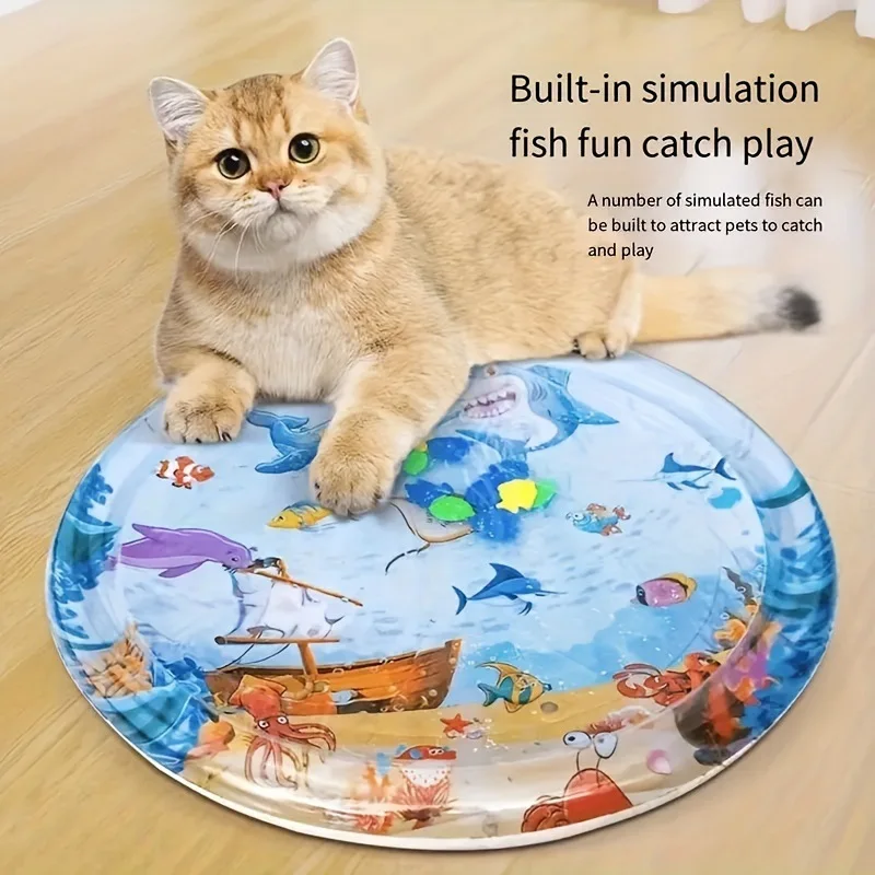 Tapete Aquático Sensorial para Gatos e Pets Inflável Espesso - Imagem 4