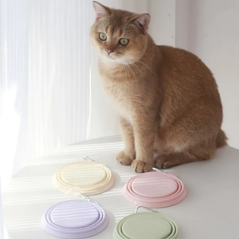 Tigela Dobrável para Cães e Gatos 350ml de Silicone com Mosquetão - Imagem 3
