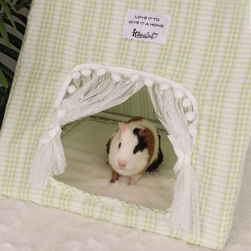 Tenda para Coelhos e Porquinhos-da-Índia com Cortina Floral - Imagem 4