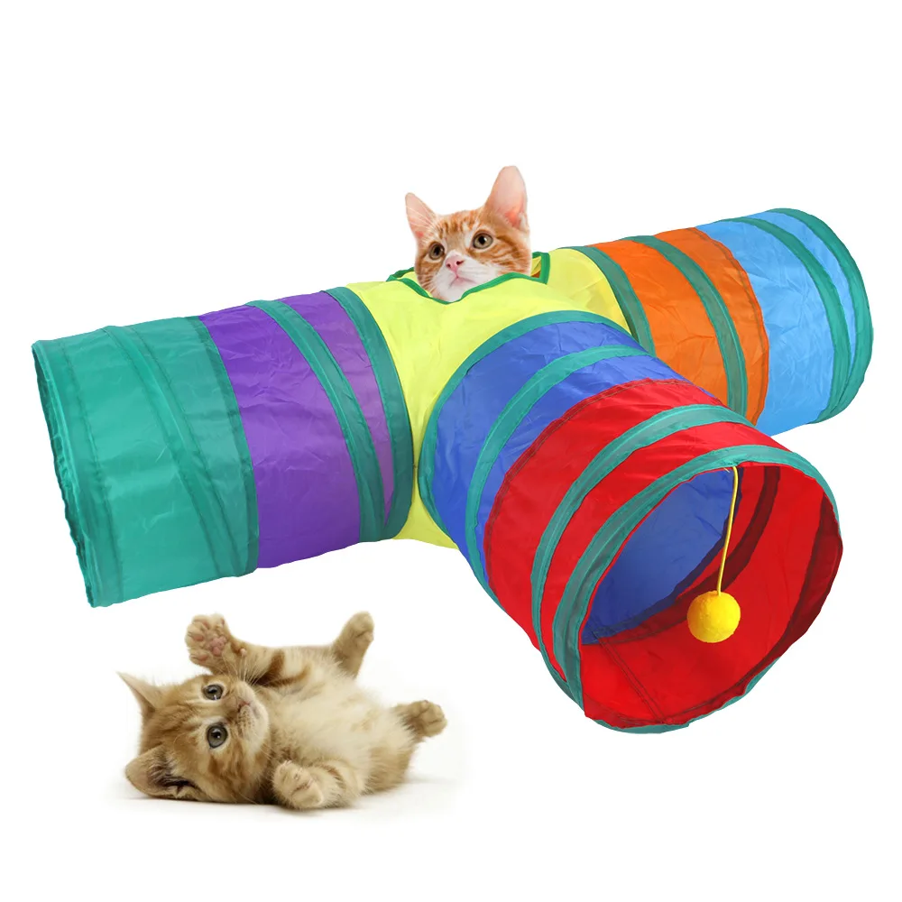 Túnel Dobrável para Gatos e Coelhos de Plástico para Brincar - Imagem 3