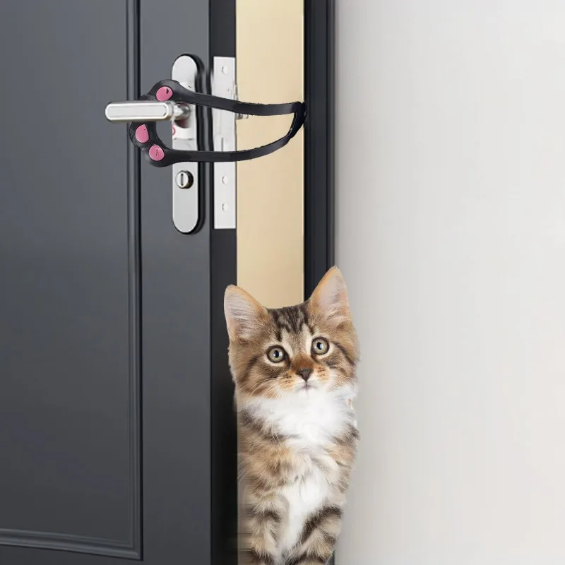 Trava de Porta Ajustável para Gatos e Cães Plástico Branco - Imagem 3