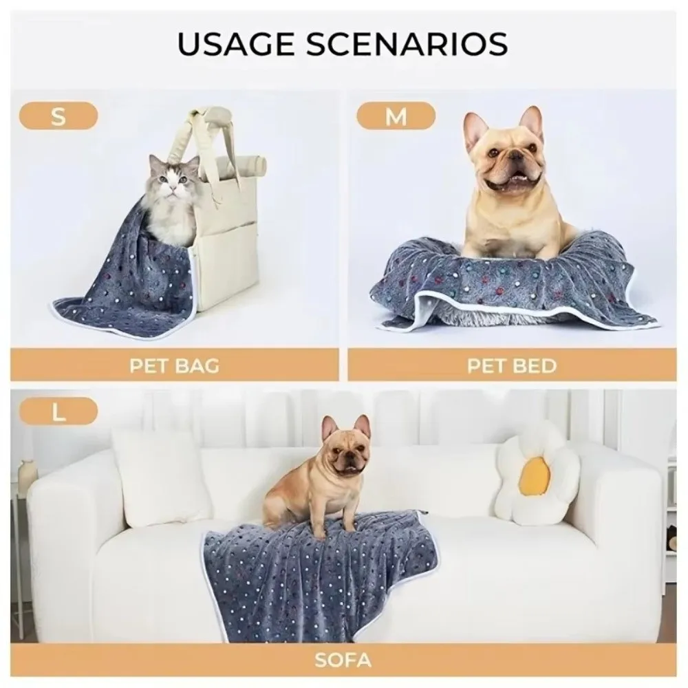 Cobertor para Pets de Lã Coral com Padrão de Pontinhos Lavável - Image 2