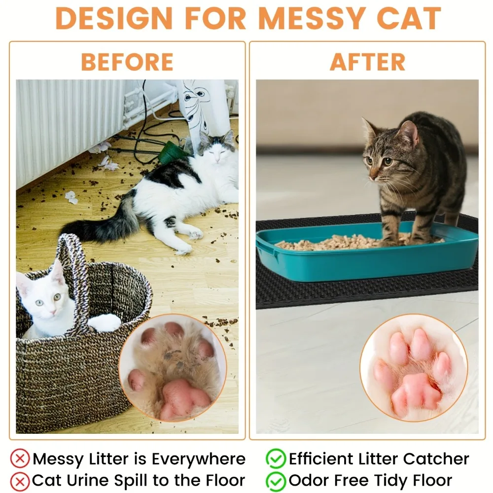 Tapete para Areia de Gato 70x120cm Antiderrapante Camada Dupla - Image 5