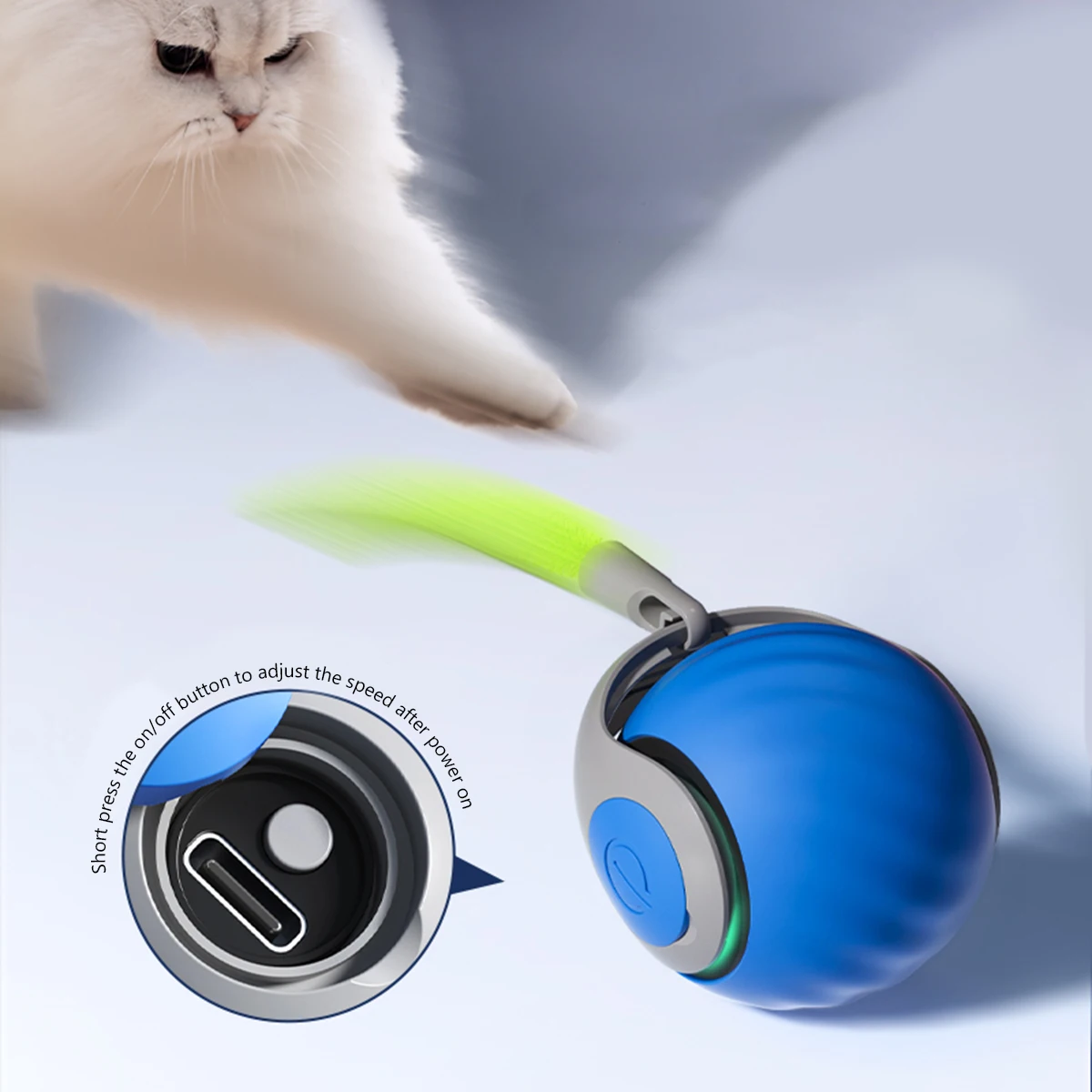 brinquedo bola cauda rápida para gatos