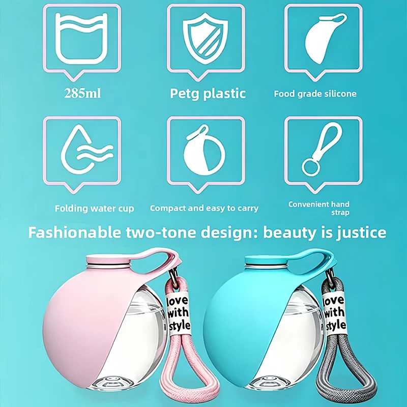 Copo de Água Portátil para Pequenos Animais Dobrável para Passeios - Imagem 4