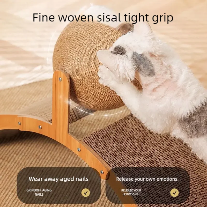 Arranhador de Gato 2 em 1 Bola e Placa de Sisal Resistente - Imagem 3