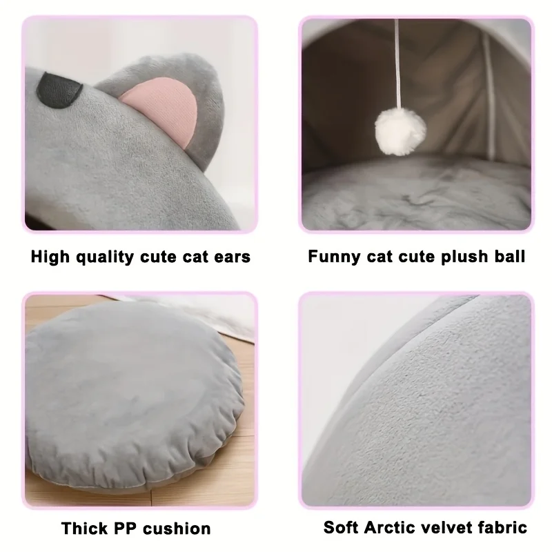 Cama Tenda para Gatos Pequenos e Médios com Design de Caverna - Imagem 6