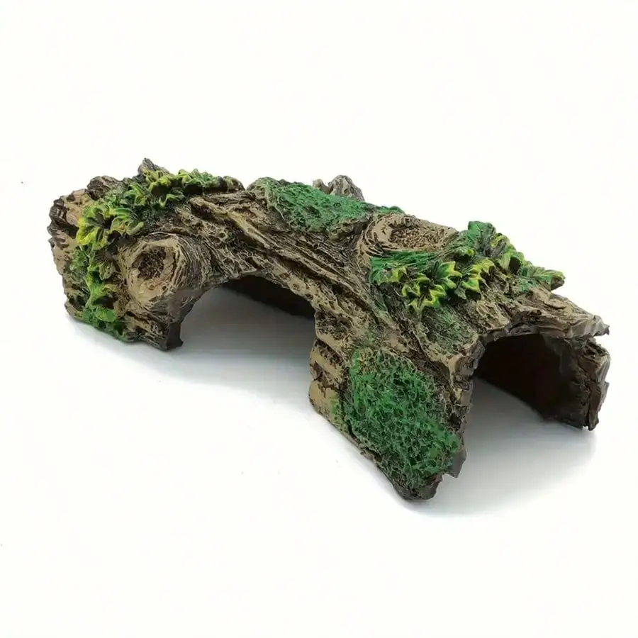ornamento de caverna para aquário com vegetação