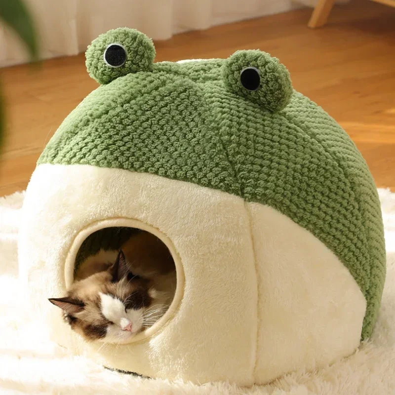 Cama Toca para Gatos e Cães Pequenos de Pelúcia Formato Sapo - Image 3