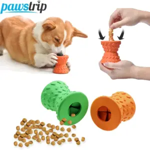 brinquedo de borracha para cães com vazamento de comida