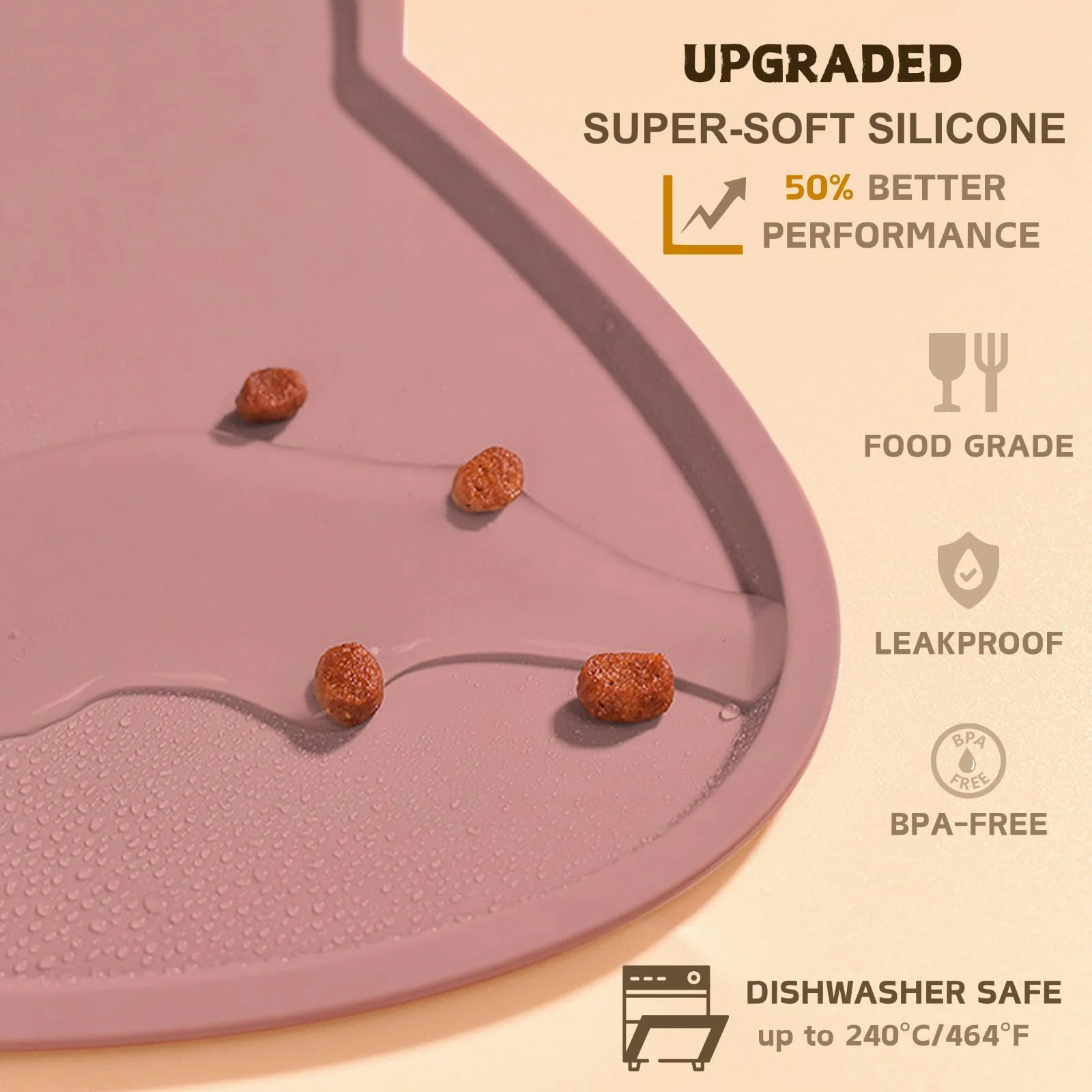 Tapete de Silicone para Cães e Gatos 25,5x44cm com Borda Elevada - Image 4