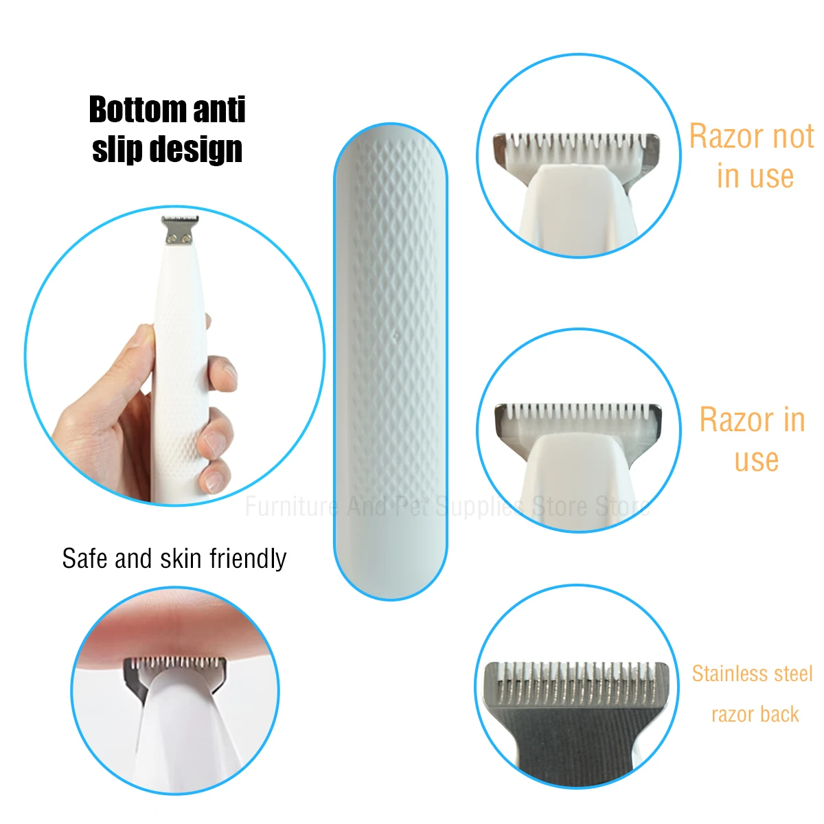 Aparador de Pelos para Cães com Luz LED e Lâmina de 18mm - Imagem 3