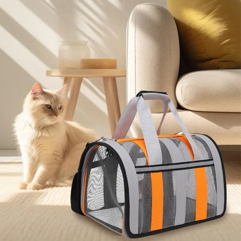 Mochila de Transporte para Cães e Gatos Pequenos Dobrável Nylon - Imagem 4