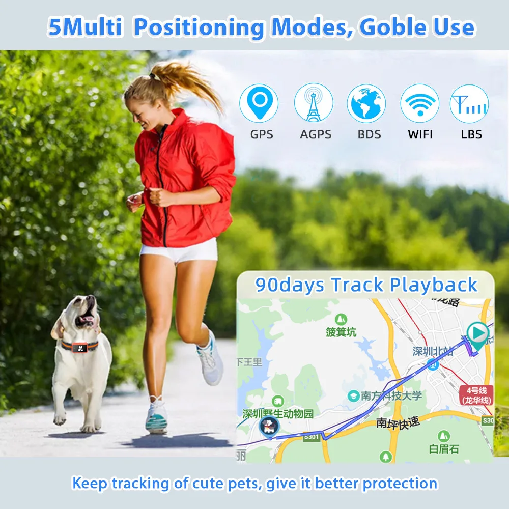 Rastreador GPS 4G para Cães e Gatos Amarelo Claro com Alerta de Fuga - Imagem 2