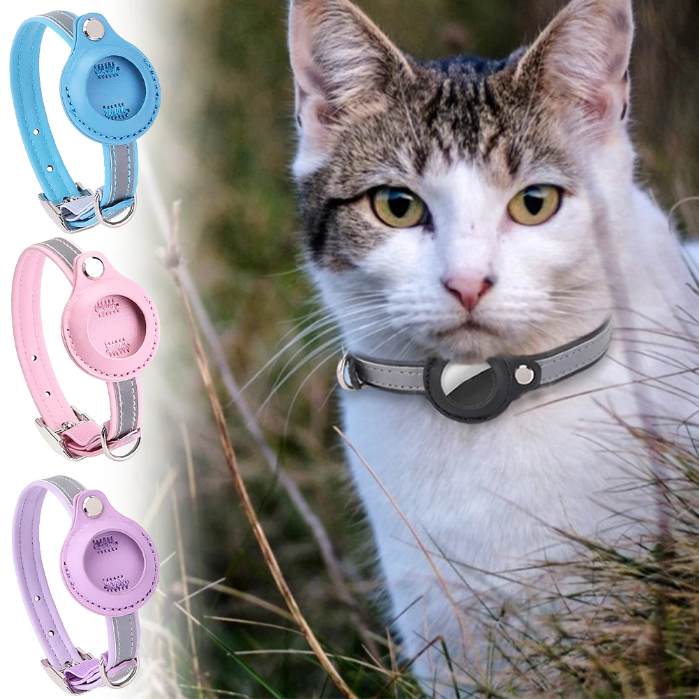 Coleira Refletiva para Cães e Gatos com Suporte para AirTag Ajustável - Imagem 2