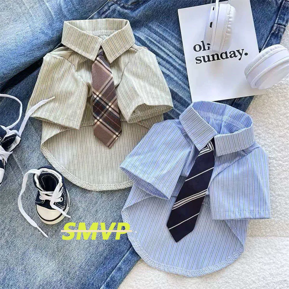 Camisa Listrada para Cães e Gatos Estilo Colegial - Imagem 3