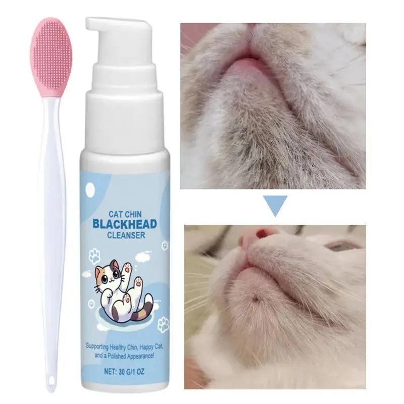 limpador de queixo para gatos com escova