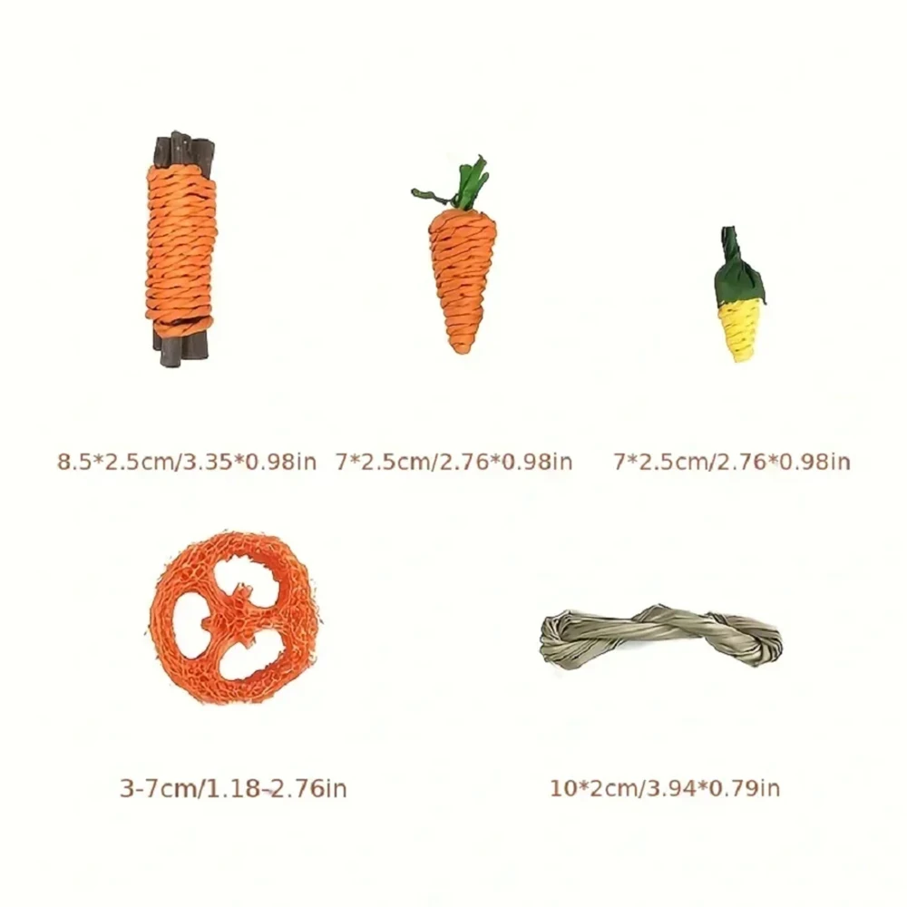 Conjunto de Brinquedos para Hamster e Coelho 9 Peças com Ganchos para Gaiola - Imagem 6