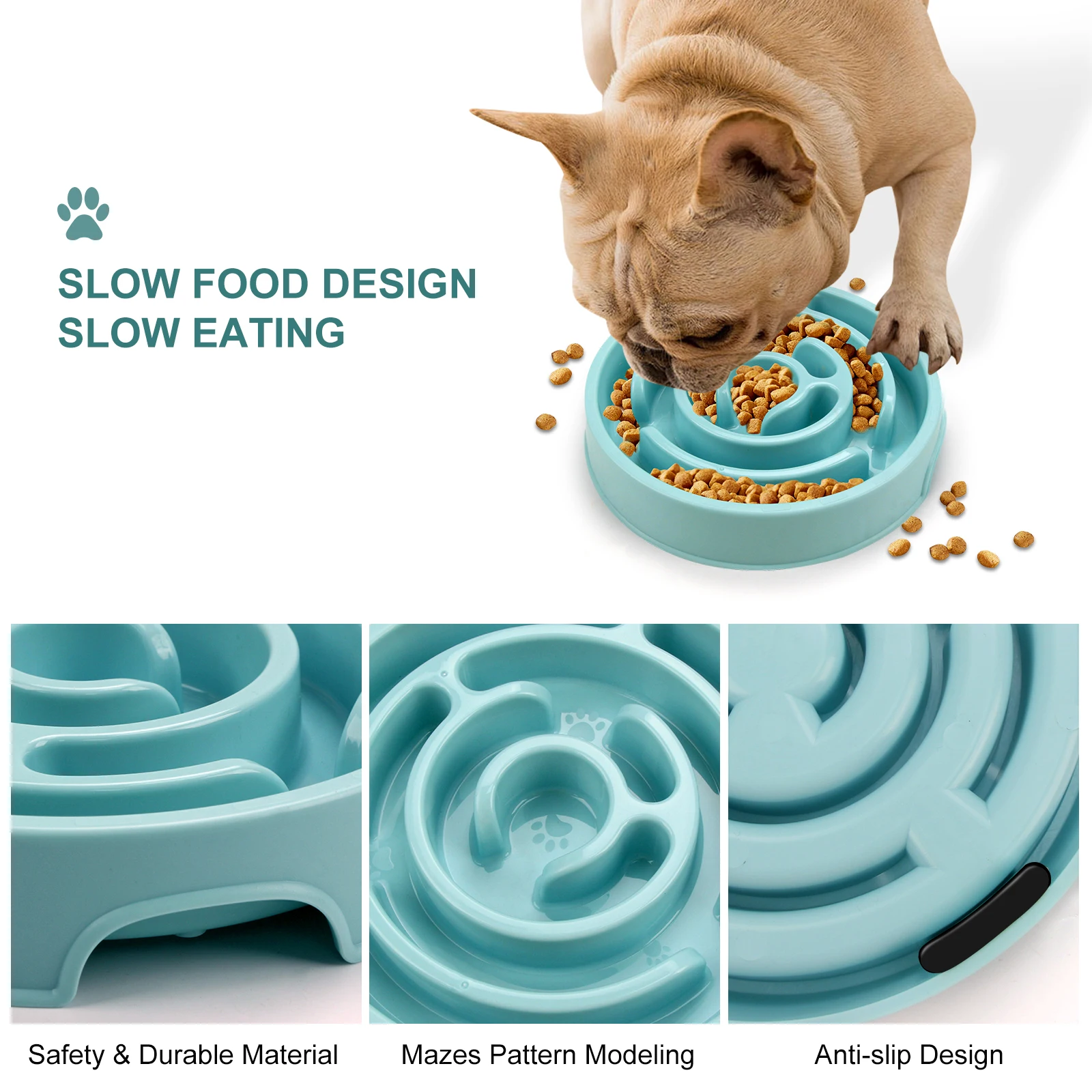 Tigela Comedouro Lento para Cães e Gatos com Base Antiderrapante - Imagem 3