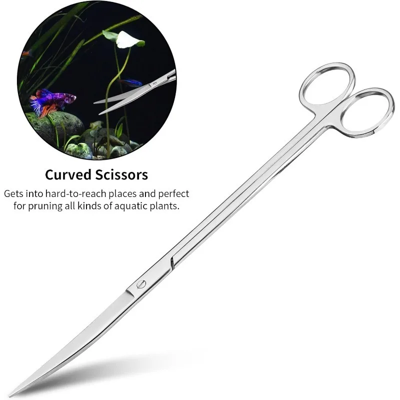 Kit de Ferramentas para Aquário com Pinças e Raspador de Algas - Imagem 2