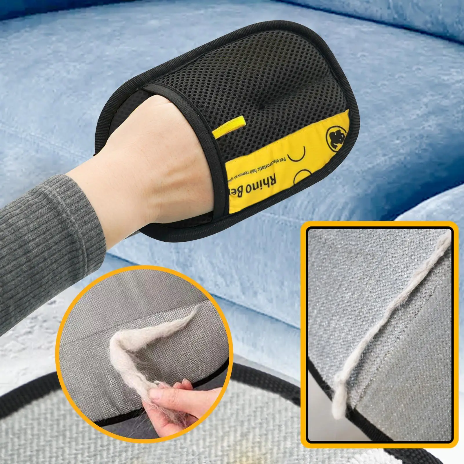 Luva Removedora de Pelos para Cães e Gatos Dupla Face Reutilizável - Imagem 3