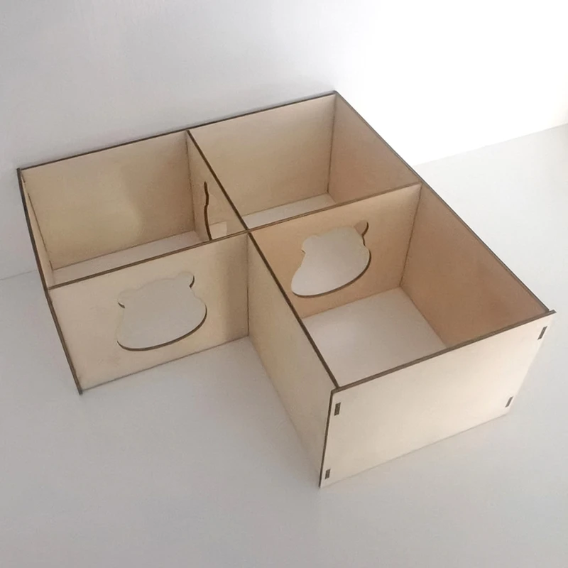 Toca de Madeira para Hamster e Roedores com Telhado Removível 24x24x9,5 cm - Imagem 3