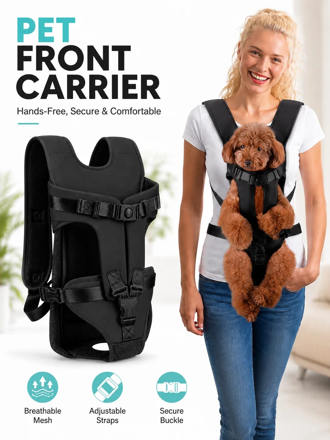 mochila frontal para cães