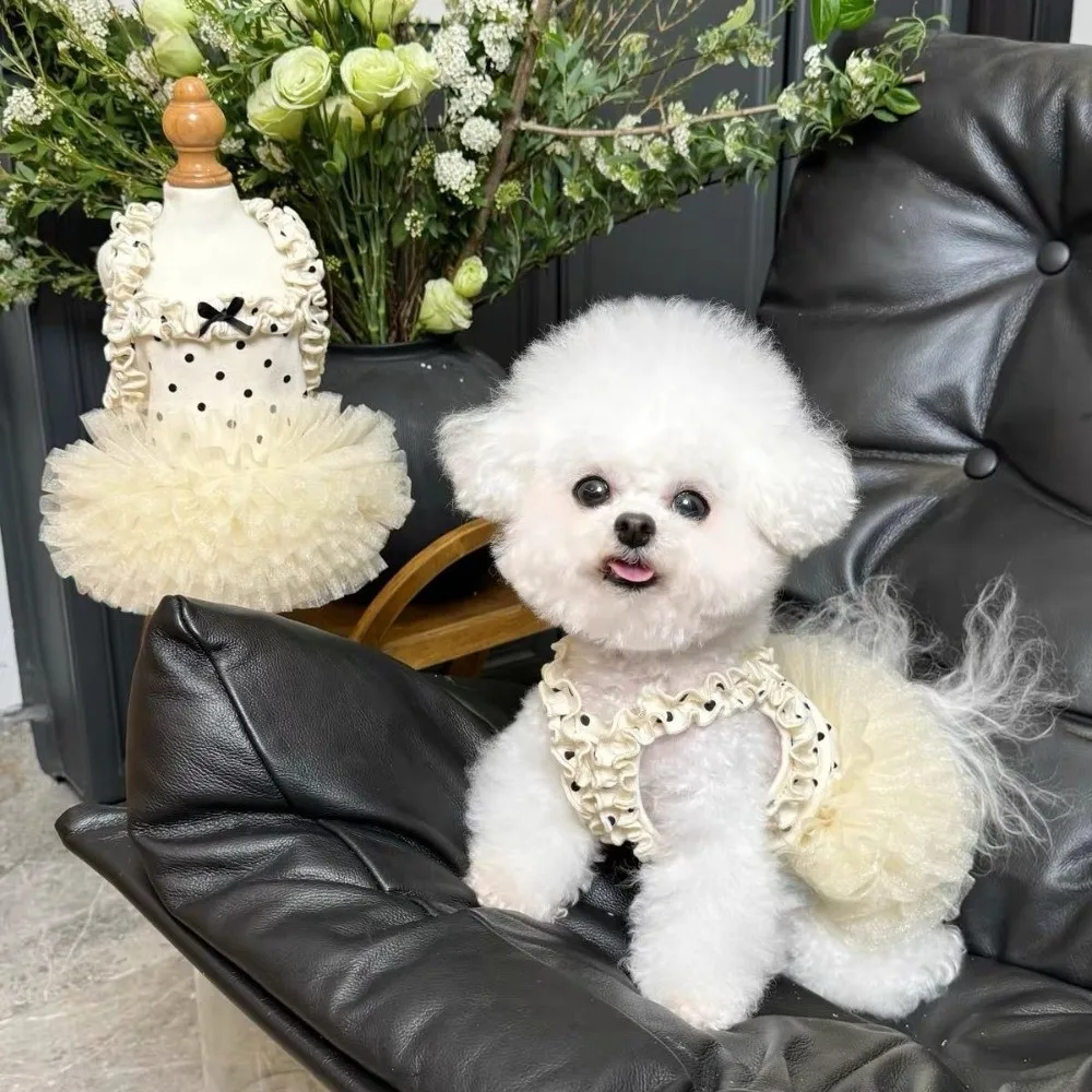 Vestido para Cães e Gatos Pequenos de Poliéster Sem Mangas Leve - Imagem 2
