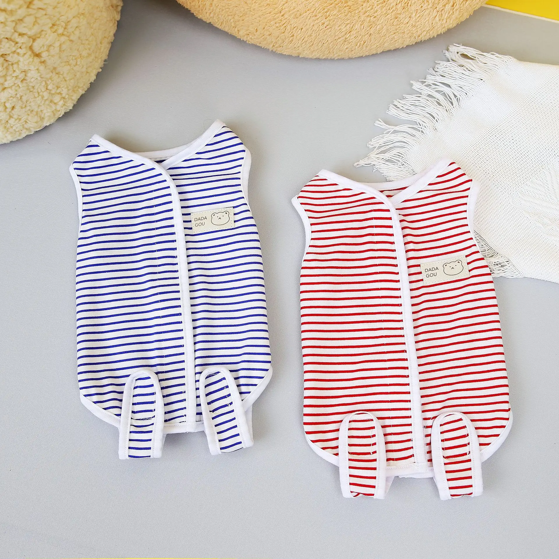 Roupa Cirúrgica para Gatos Listrada com Proteção Pós-Parto - Imagem 5