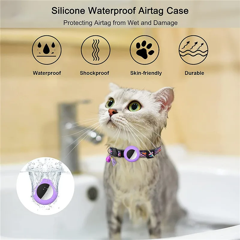 Coleira para Cães e Gatos com Suporte AirTag e Faixa Refletiva - Imagem 5